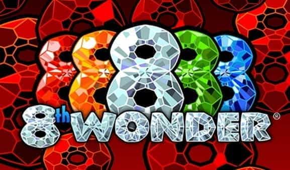 Logo of the colourful online slot 8th Wonder from Realistic Games