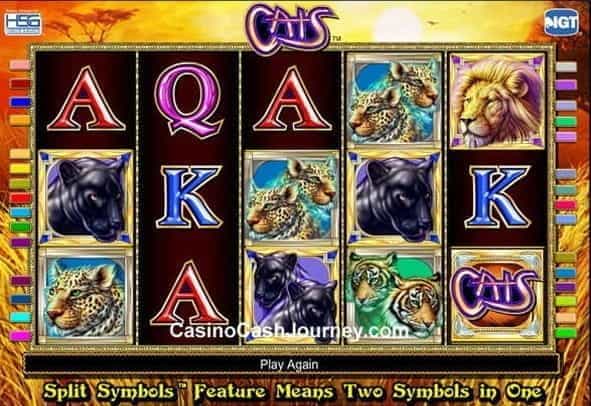 Play a fully featured demo version of the slot Cats for free