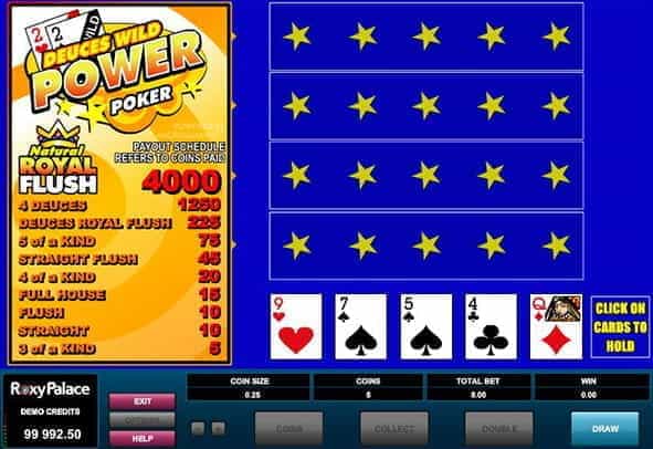 Deuces Wild Power Poker Video Game