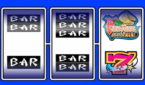 The simple symbols from the classic fruit machine Fortune Cookie slot