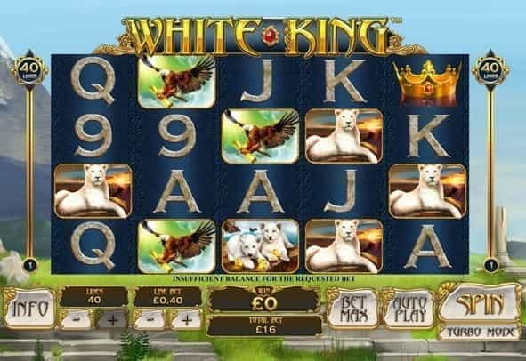 The White King slot gameplay.