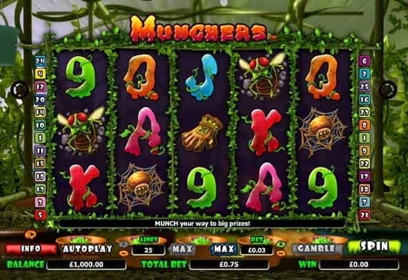 In-game action from the Munchers online slot game.