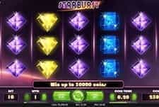 The glitzy Starburst slot game playable at Wixstars