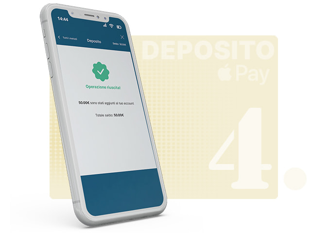 Pagina di Conferma del Deposito con Apple Pay.