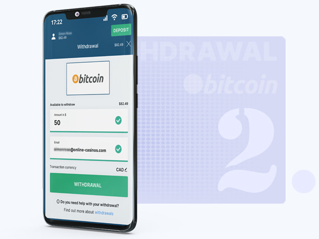 Add the Amount and Your Crypto Wallet Address