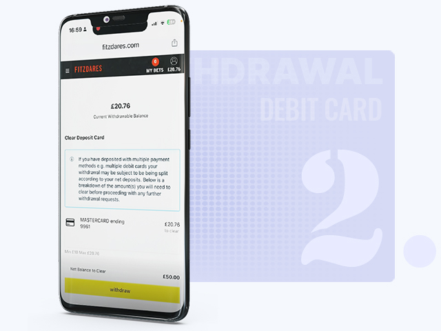 Select Debit Card as Withdrawal Method