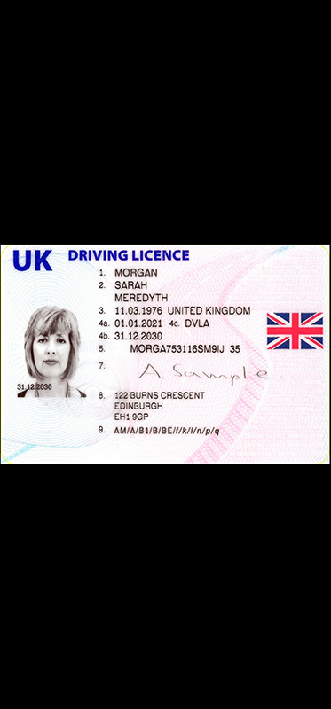 Screenshot of a UK ID