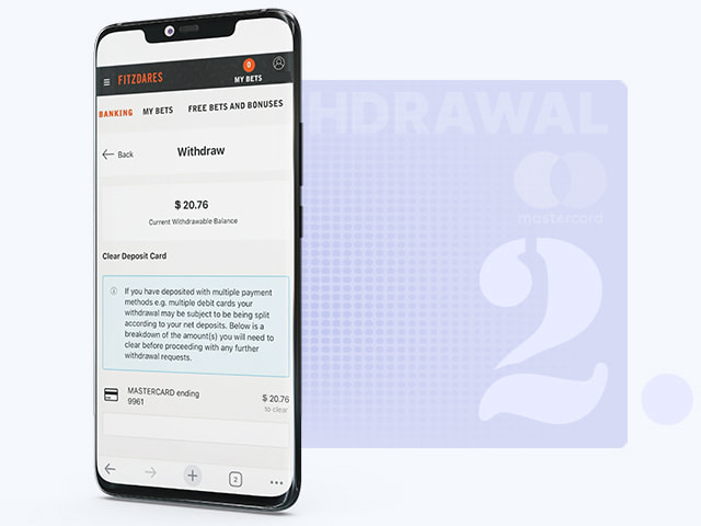 Select Mastercard as the withdrawal method