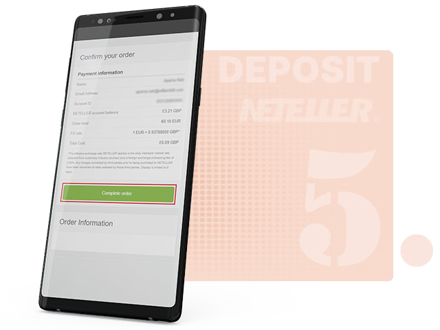 Neteller Deposit Confirmation Page