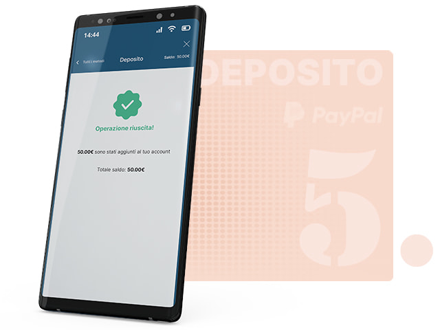 Pagina di conferma del deposito PayPal