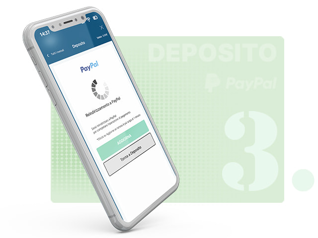 Trasferimento alla pagina di PayPal