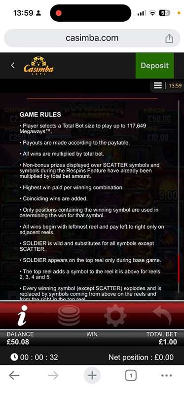 The Full Rules of the Armageddon Megaways slot at Casimba