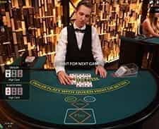 A live blackjack game at the Hippodrome online casino.