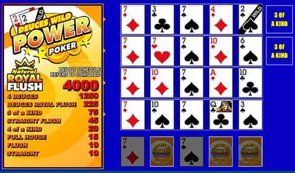 The Video Game Deuces Wild Power Poker by Microgaming