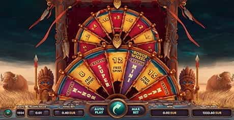 The wheel of fortune in Wild Buffalo by Netgame.