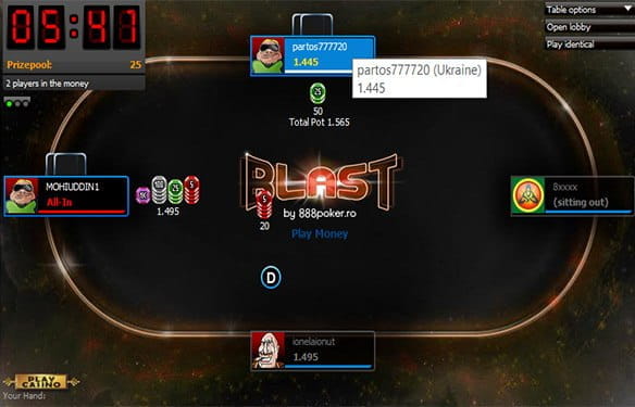 Masa de online poker – Turneul Blast