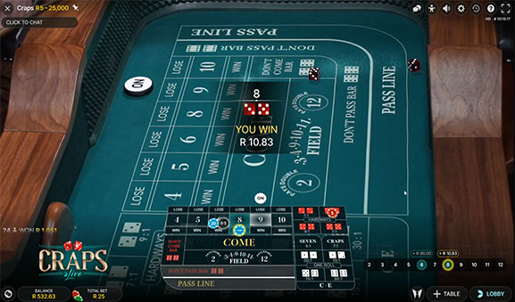 Joacă Craps Online live