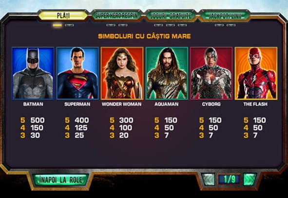 Încercați slotul Justice League de la Playtech