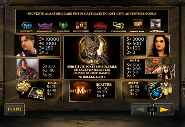 Jucați The Mummy slot creat de Playtech