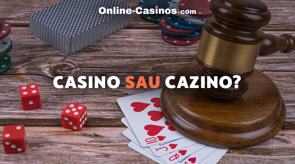 Logo-ul site-ului Online-Casinos.com și întrebarea "Casino sau cazino?"