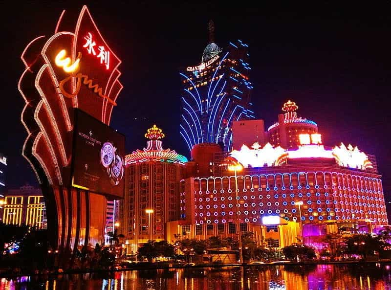 The Wynn and Grand Lisboa casinos in Macau.