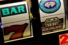 Close-up of a slot machine.