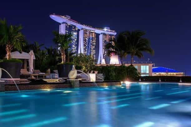 Marina Bay Sands at night.