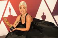 Lady Gaga shows off her Academy Award