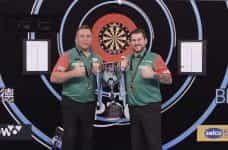 Welsh darts players Gerywn Price and Jonny Clayton.