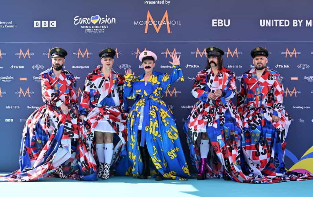 Let 3, representatives for Croatia, attend the 2023 Eurovision Song Contest Opening Ceremony.