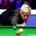 Neil Robertson in action during the 2024 Masters at Alexandra Palace.