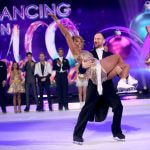 Cast members pose for the cameras on the set of ITV’s Dancing on Ice.