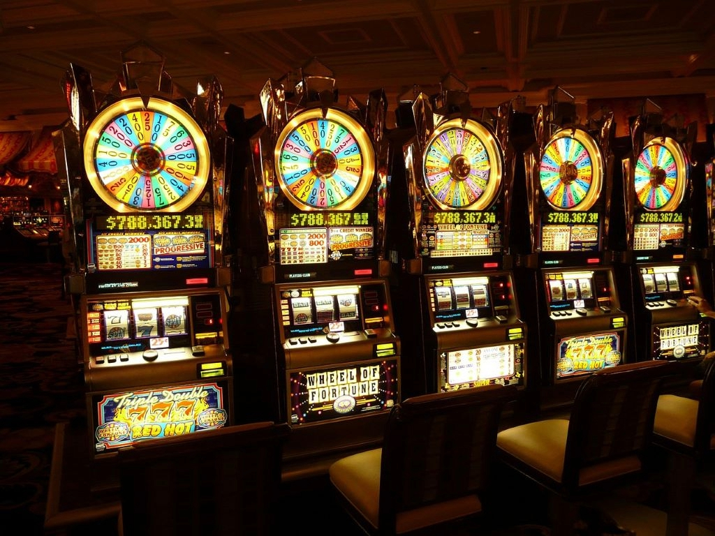 An image showing slot games at a casino.