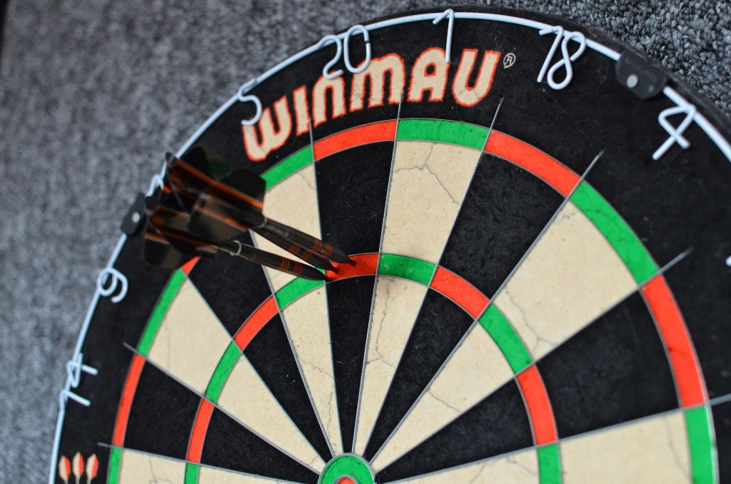 An Image of a Dartboard Showing a Player Has Scored 180 from Their Throw