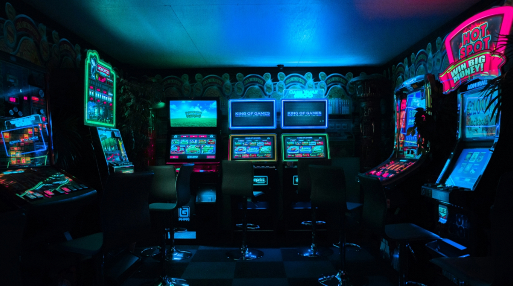 Slot Machines Glowing in the Dark