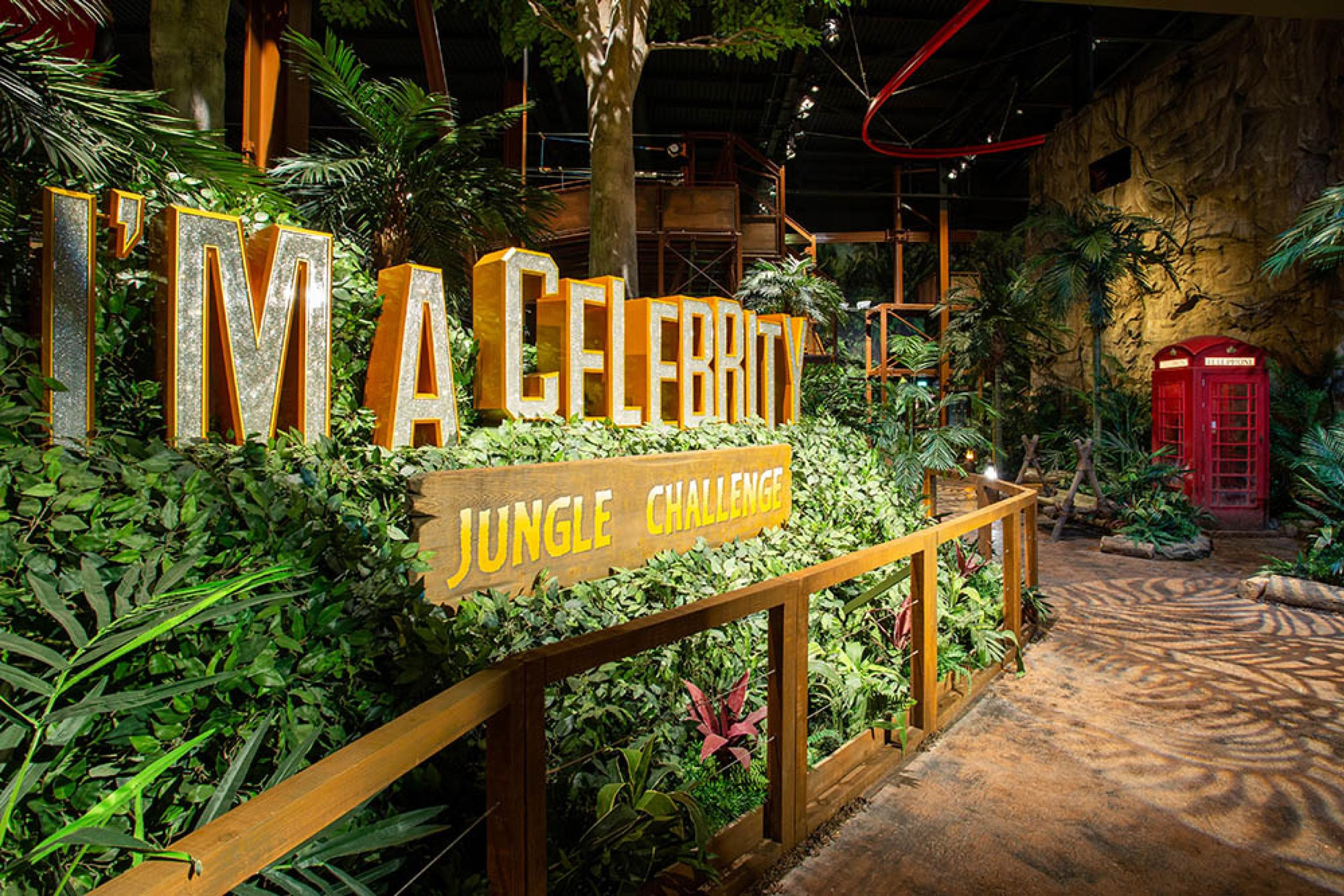 The stage set for the "I’m A Celebrity… Jungle Challenge" attraction.