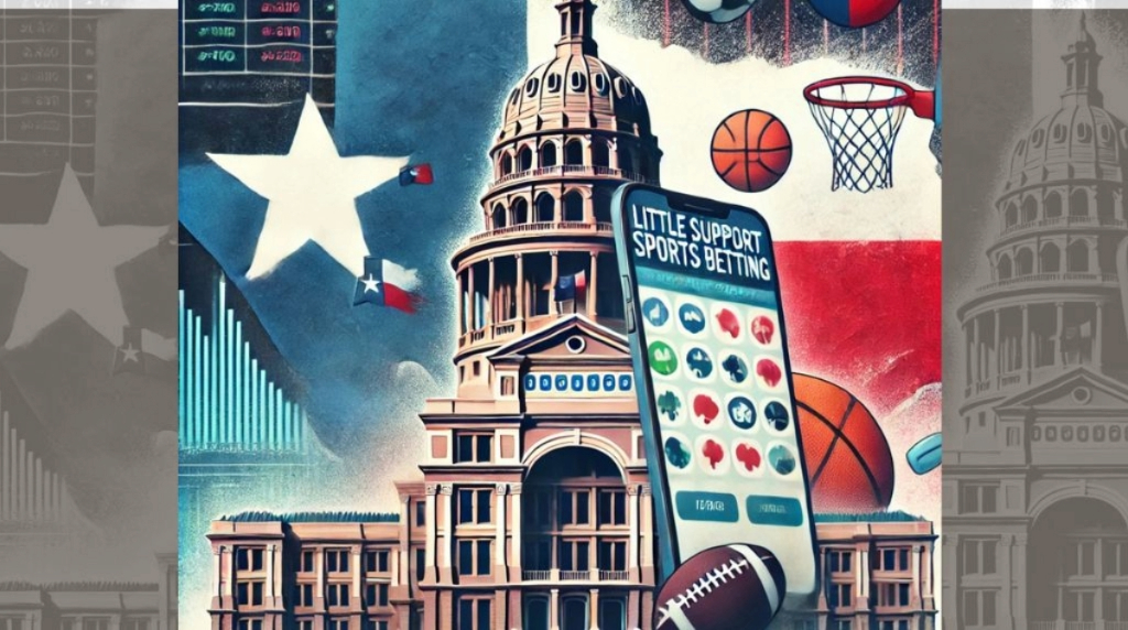 Texas capitol building with sports betting app