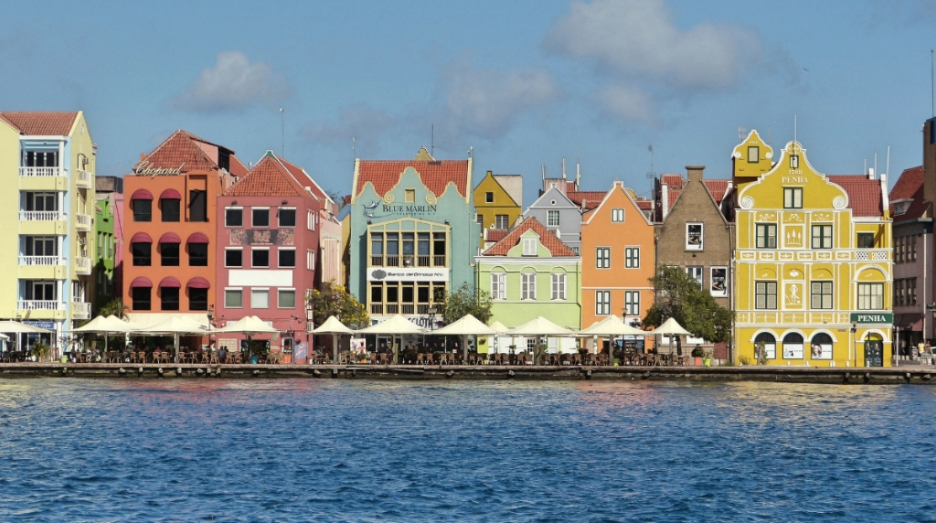 Colorful Seaside Buildings in Curaçao