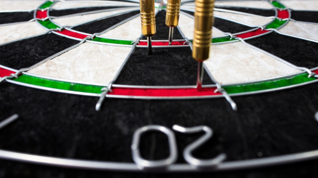 A Trio of Darts During a Game