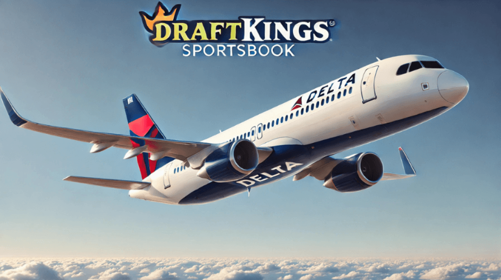 Delta jet with DraftKings logo