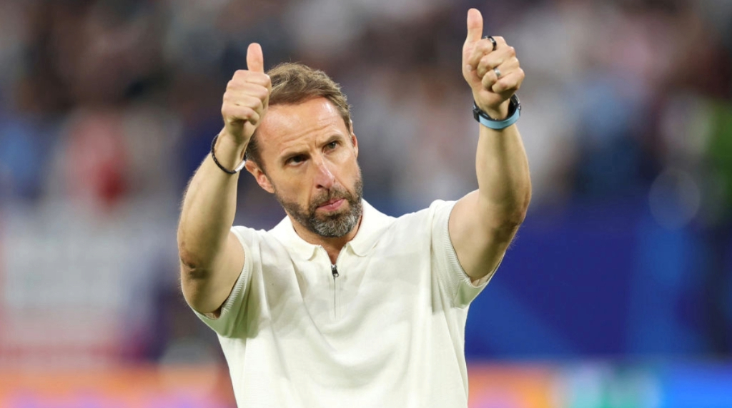 Gareth Southgate acknowledges fans after England’s Euro 2024 victory