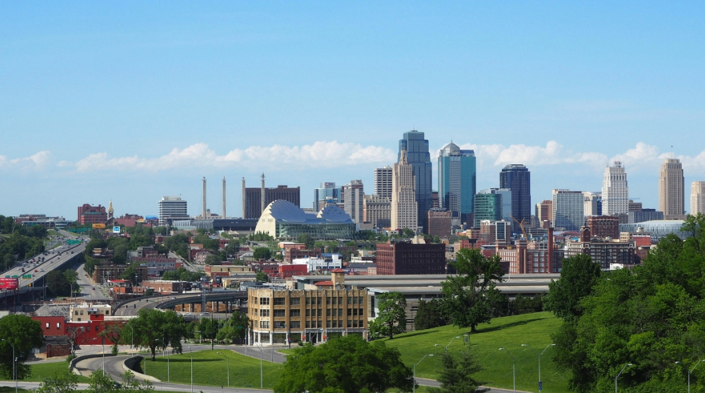 A picture of Kansas city from afar.