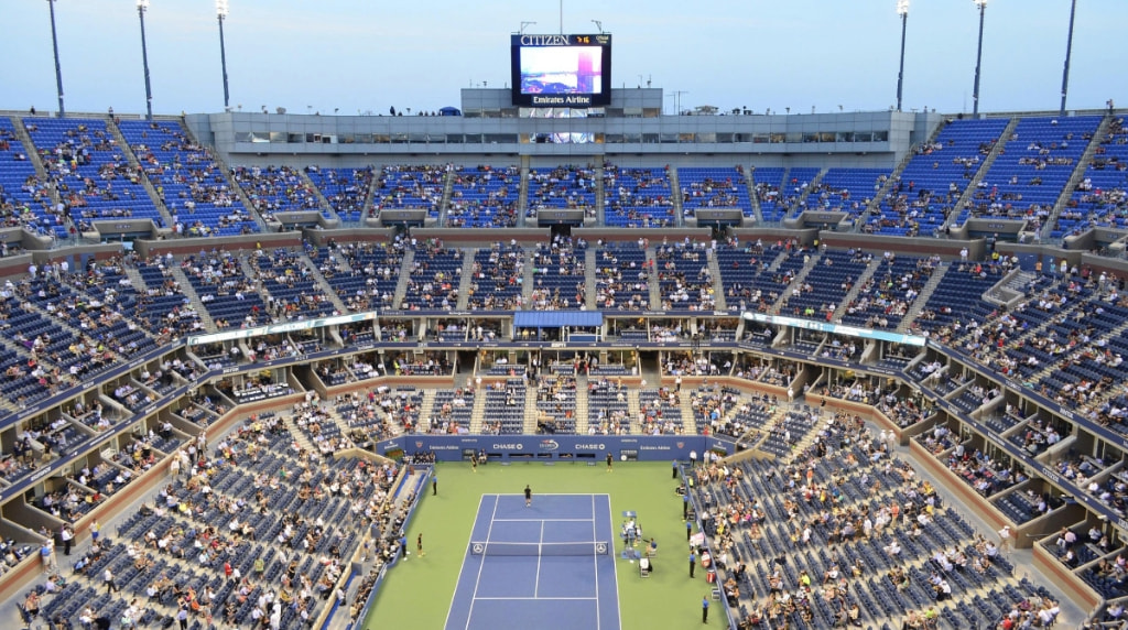 A Tennis Court with Audience