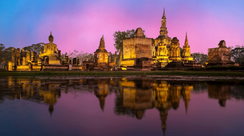 Thai Temple in Night Time