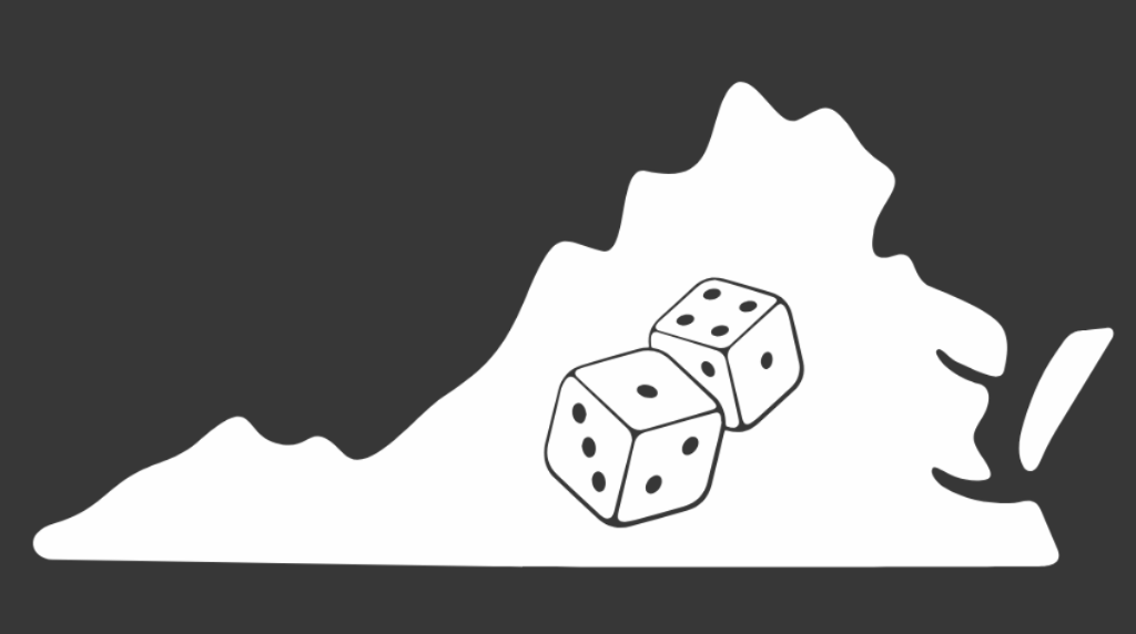 Virginia map with dice