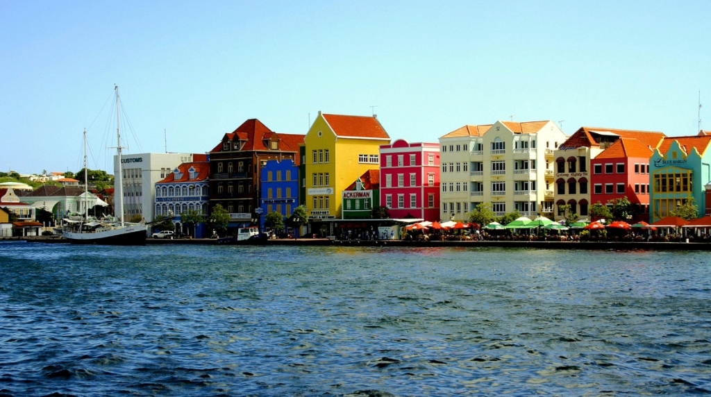 Colourful Seafront Buildings in Willemstad, Curacao