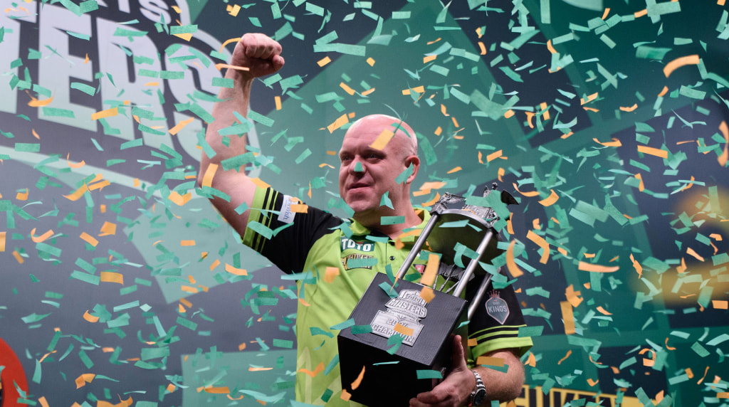 Michael van Gerwen celebrates another victory.