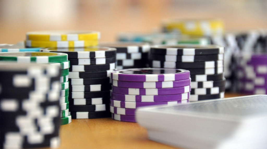 Piles of Chips Used for Playing Casino Games