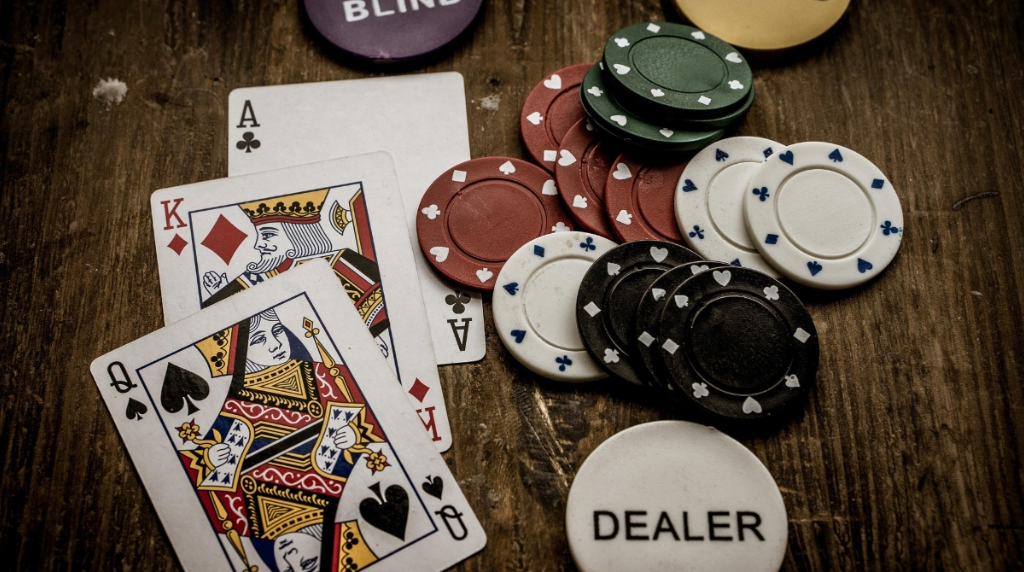 Stacks of Poker chips for a Card Game